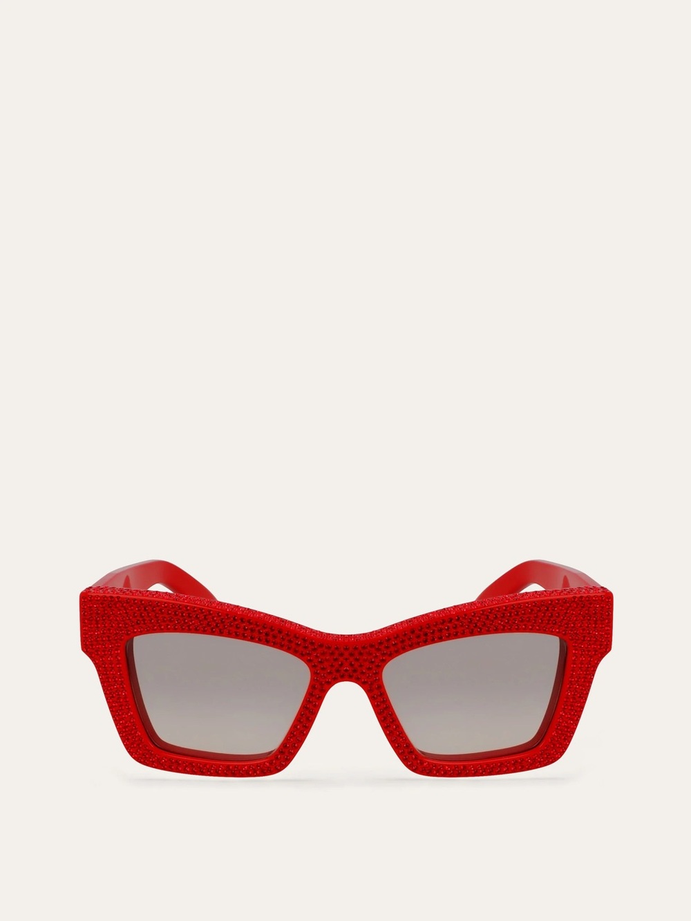 Salvatore Ferragamo Red Crystal Cat-Eye Sunglasses